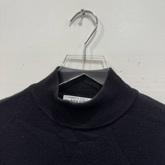 Pendleton Vintage Merino Wool Knit Sweater Black Mock Neck Large - Picture 4 of 5